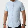 Bon marché 🤩 Chemise Manches Courtes Col Mao Slim Fit 2189 Bleu Clair de LBO 💯 -France LBO Soldes Boutique lbo 313961 FAB SHALBO 2189 20220602T115659 01