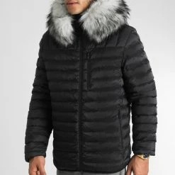 Meilleur prix 🎁 Doudoune Capuche Diamond Avec Fourrure Grise 0032 Noir de LBO ✔️ -France LBO Soldes Boutique lbo 314125 FAB LBO 1070510 0032 20221102T140715 03