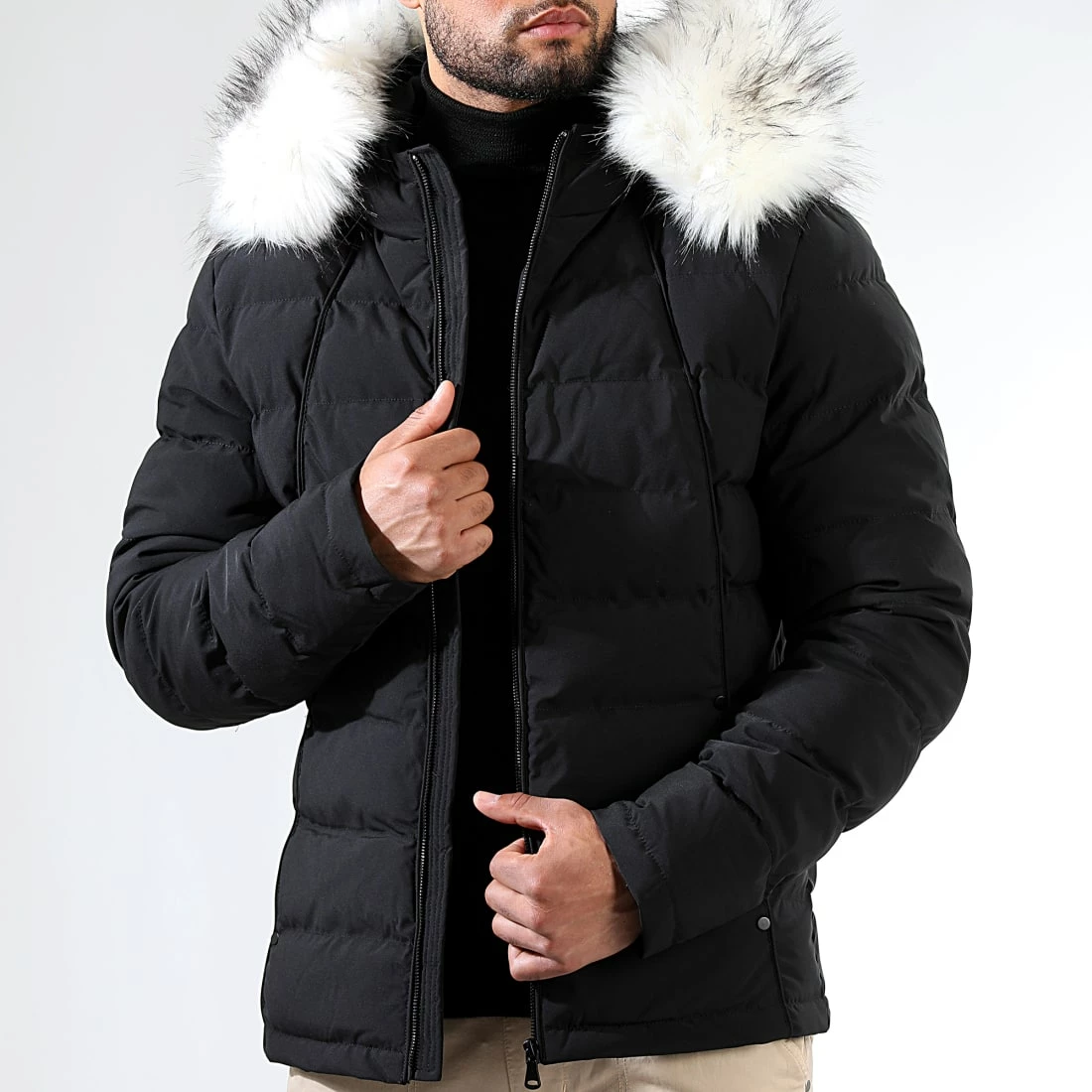 Budget 🎉 Doudoune Racer Premium Avec Fourrure Blanche 0063 Noir de LBO ❤️ 5 Budget 🎉 Doudoune Racer Premium Avec Fourrure Blanche 0063 Noir de LBO ❤️ – Image 3