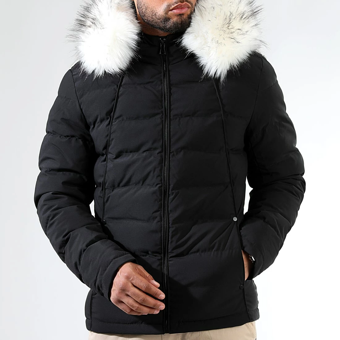 Budget 🎉 Doudoune Racer Premium Avec Fourrure Blanche 0063 Noir de LBO ❤️ 3 Budget 🎉 Doudoune Racer Premium Avec Fourrure Blanche 0063 Noir de LBO ❤️