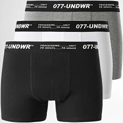 Bon marché 😍 Lot De 3 Boxers 2208 Noir Gris Blanc de LBO 🧨