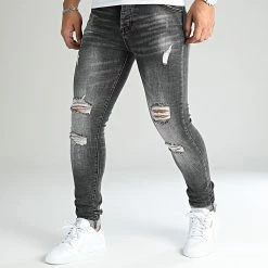 Top 10 🎁 Jean Skinny Fit Avec Déchirures 0046 Denim Noir de LBO 💯