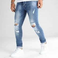 Offres 🌟 Jean Skinny Fit Avec Déchirures 0047 Denim Bleu Medium de LBO ⭐