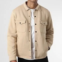 Promo 🧨 Surchemise Uni 2391 Beige de LBO 🔥