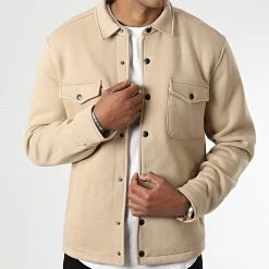 Promo 🧨 Surchemise Uni 2391 Beige de LBO 🔥 -France LBO Soldes Boutique lbo 318096 SHALBO 2391 20220805T151001 03