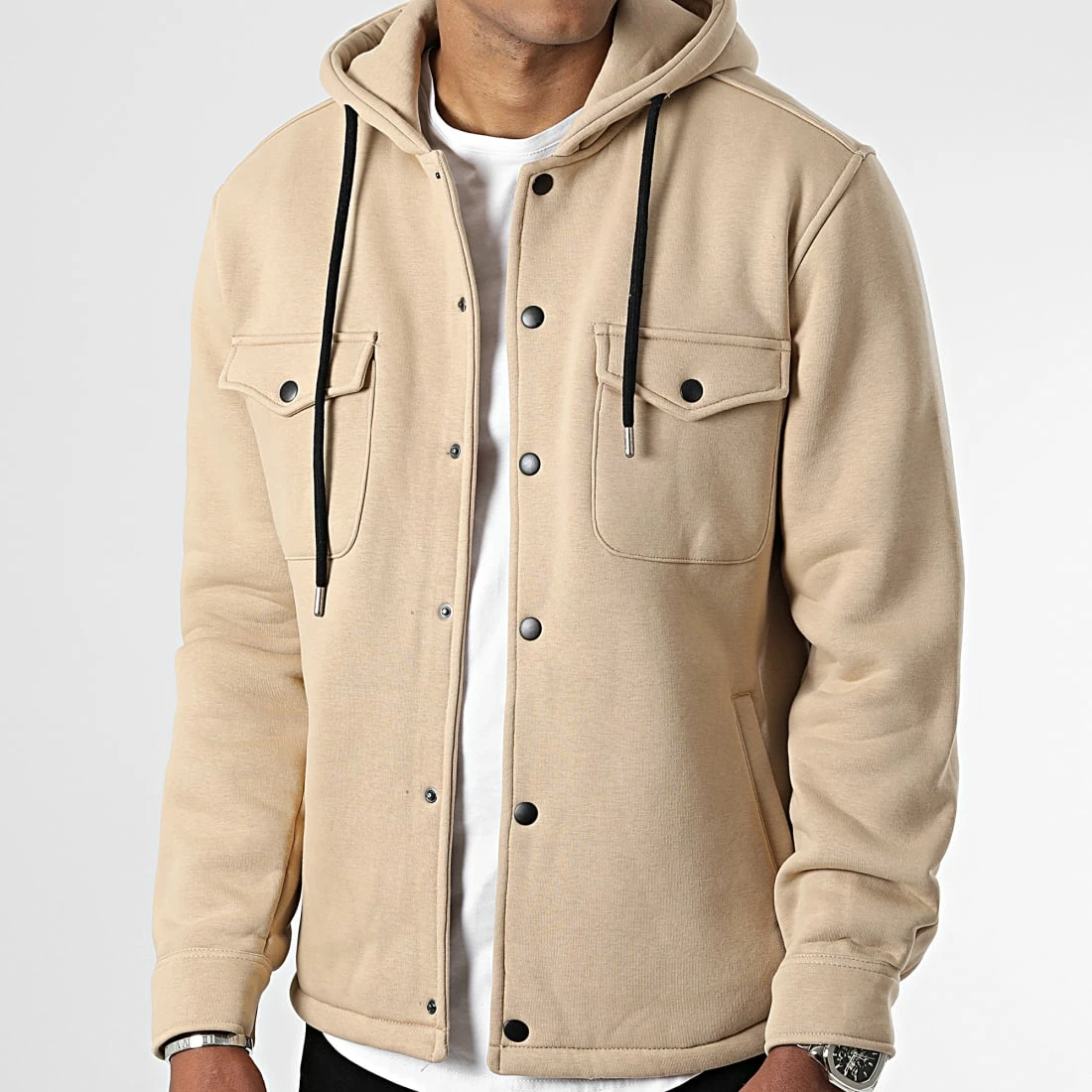 Coupon ⭐ Surchemise Uni Avec Capuche 2492 Beige de LBO ❤️ 5 Coupon ⭐ Surchemise Uni Avec Capuche 2492 Beige de LBO ❤️ – Image 3