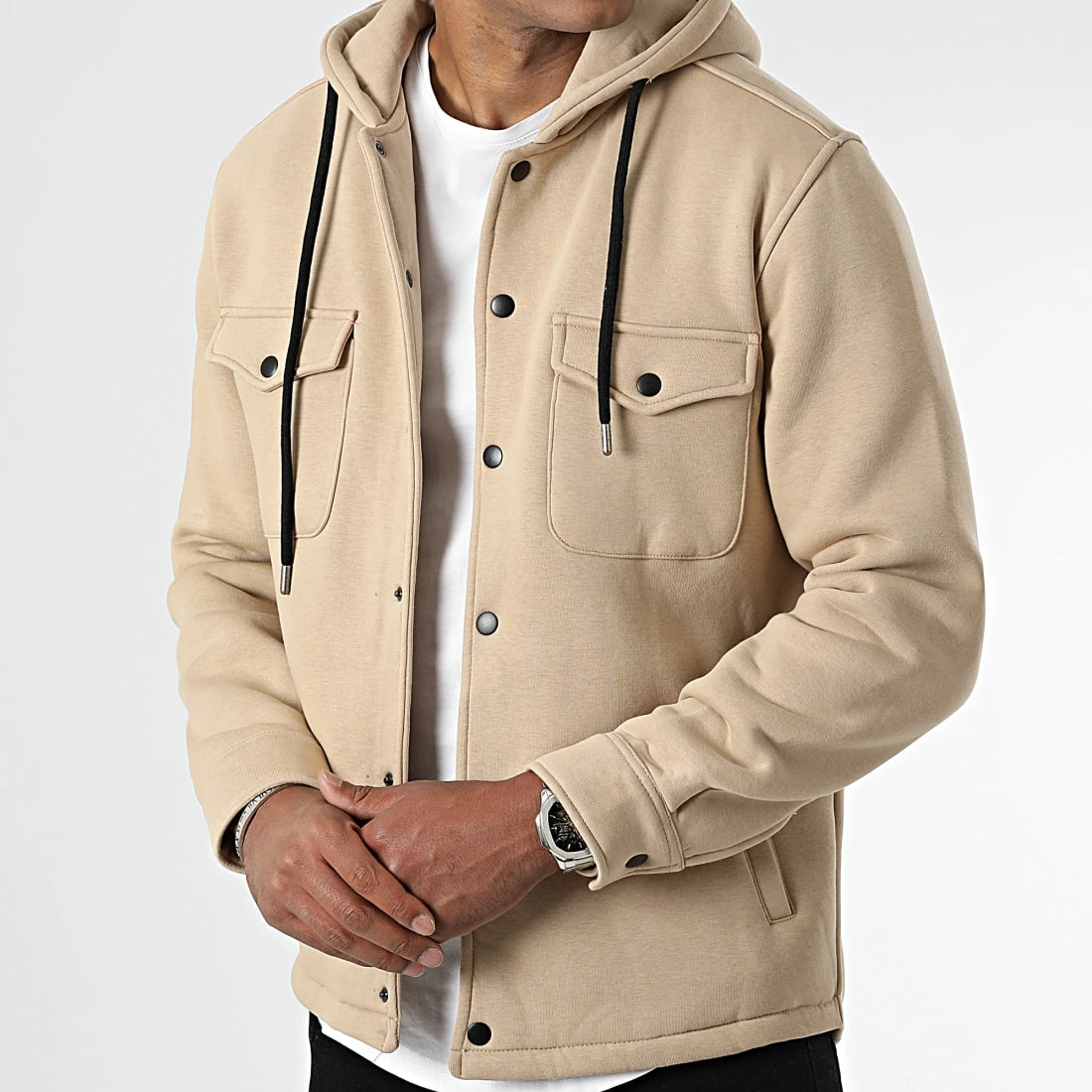 Coupon ⭐ Surchemise Uni Avec Capuche 2492 Beige de LBO ❤️ 6 Coupon ⭐ Surchemise Uni Avec Capuche 2492 Beige de LBO ❤️ – Image 4