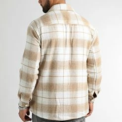 Grosses soldes 💯 Surchemise A Carreaux 2485 Beige de LBO ❤️ -France LBO Soldes Boutique lbo 318099 SHALBO 2485 20220720T093748 04