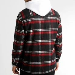 Promo ⭐ Surchemise A Carreaux 2488 Noir Rouge de LBO 🥰 -France LBO Soldes Boutique lbo 318102 SHALBO 2488 20221116T113053 04