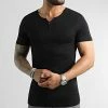 Vente flash 😉 Tee 👕 Shirt Avec Boutons 2403 Noir de LBO 🎉 -France LBO Soldes Boutique lbo 318103 SHALBO 2403 20220708T152031 01