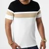 Top 10 🎉 Tee 👚 Shirt Tricolore 2489 Noir Blanc Camel de LBO 🤩 -France LBO Soldes Boutique lbo 318109 SHALBO 2489 20220624T140138 01