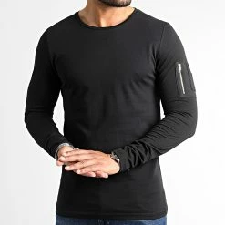 Bon marché 👍 Lot de 2 Tee 👚 Shirts Manches Longues Bomber 2494 Noir Et Gris Anthracite Chiné de LBO 🥰 -France LBO Soldes Boutique lbo 319515 SHALBO 2494 20220720T085410 04