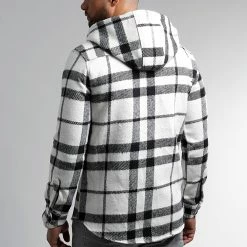 De gros 😉 Surchemise A Carreaux Avec Capuche 2516 Noir Blanc de LBO 💯 -France LBO Soldes Boutique lbo 321037 SHALBO 2516 20221011T152853 04