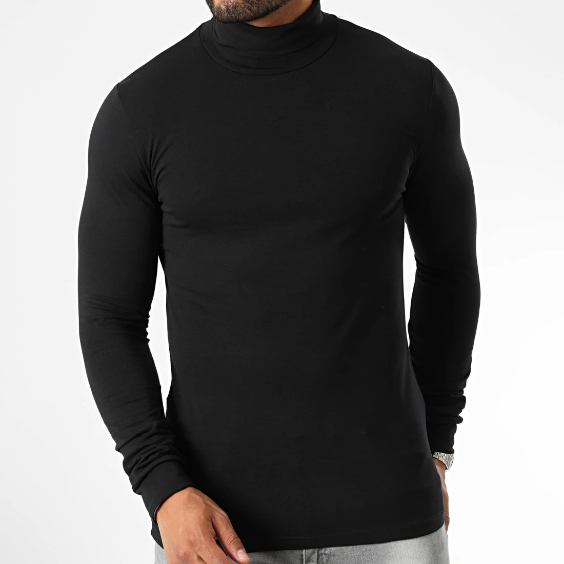 Budget 👍 Lot De 2 Tee 👕 Shirts Col Roulé Manches Longues Unis 2625 Noir Bordeaux de LBO 😀 5 Budget 👍 Lot De 2 Tee 👕 Shirts Col Roulé Manches Longues Unis 2625 Noir Bordeaux de LBO 😀 – Image 3