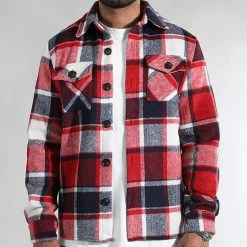 Nouveau 💯 Surchemise A Carreaux 0102 Bleu Marine Blanc Rouge de LBO 👍 -France LBO Soldes Boutique lbo 326676 LBO 1070318 0102 20220817T151517 03