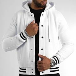 Offres 🎉 Veste Teddy A Capuche 2537 Blanc de LBO ✔️
