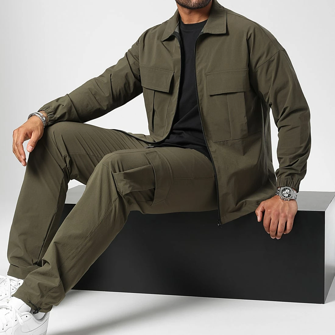 Meilleur prix 🔥 Veste Zippée Avec Poches 0200 Vert Kaki de LBO ✔️ 5 Meilleur prix 🔥 Veste Zippée Avec Poches 0200 Vert Kaki de LBO ✔️ – Image 3