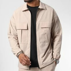 Acheter 🔔 Veste Zippée Avec Poches 0201 Beige de LBO 🎁