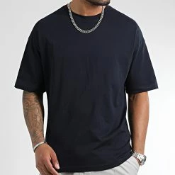 Nouveau ✔️ Tee 👚 Shirt Oversize Large 2671 Bleu Marine de LBO 🎁