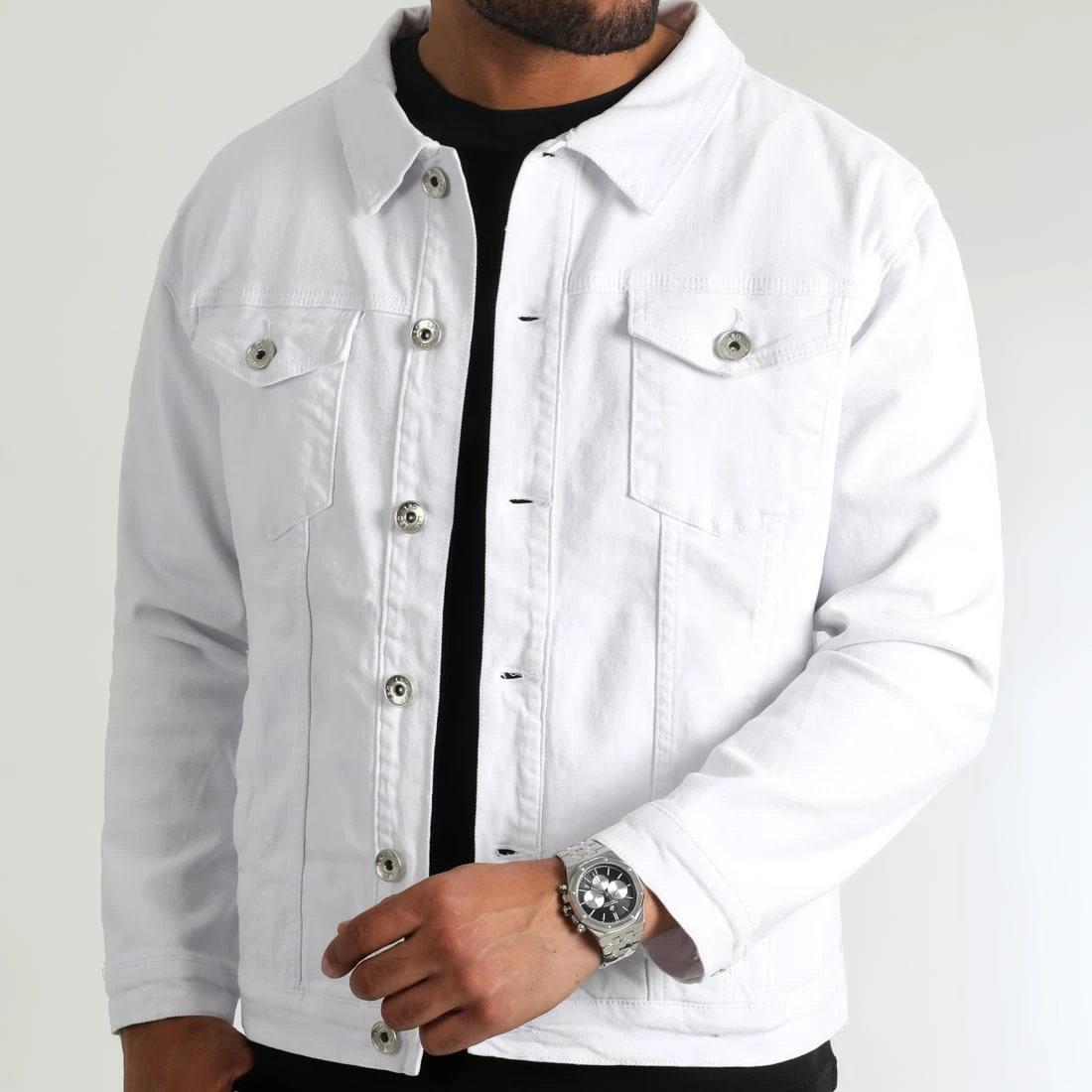 Coupon ✨ Veste Jean Oversize Large 0087 Denim Blanc de LBO 😉 5 Coupon ✨ Veste Jean Oversize Large 0087 Denim Blanc de LBO 😉 – Image 3