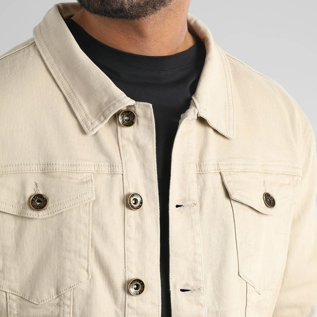 Budget 🛒 Veste Jean Oversize Large 0089 Denim Beige de LBO ✔️ 4 Budget 🛒 Veste Jean Oversize Large 0089 Denim Beige de LBO ✔️ – Image 2