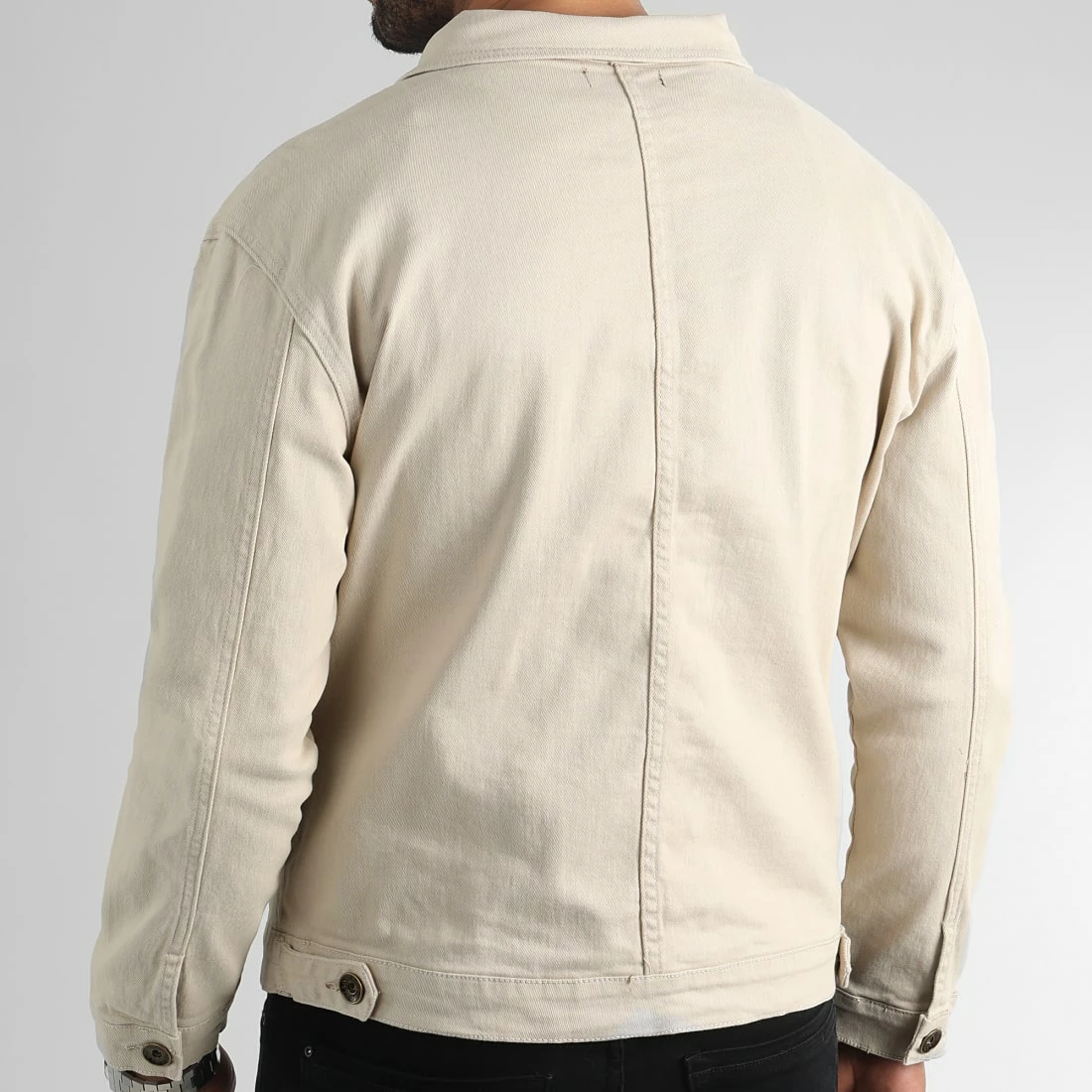 Budget 🛒 Veste Jean Oversize Large 0089 Denim Beige de LBO ✔️ 6 Budget 🛒 Veste Jean Oversize Large 0089 Denim Beige de LBO ✔️ – Image 4