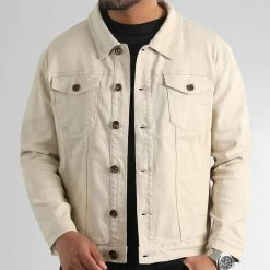 Budget 🛒 Veste Jean Oversize Large 0089 Denim Beige de LBO ✔️