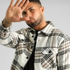 Coupon 🔥 Surchemise A Carreaux 2704 Beige Noir de LBO 🌟 -France LBO Soldes Boutique lbo 330623 SHALBO 2704 20220913T155408 02