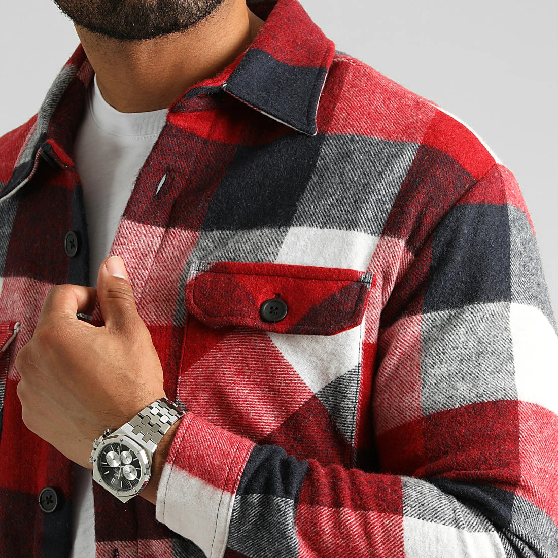 Budget 🛒 Surchemise A Carreaux 2705 Rouge Bleu Marine Blanc de LBO ⌛ 4 Budget 🛒 Surchemise A Carreaux 2705 Rouge Bleu Marine Blanc de LBO ⌛ – Image 2