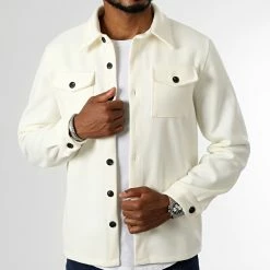 De gros 🌟 Surchemise Epaisse Uni 0126 Beige Clair de LBO 👍