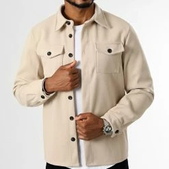 Offres 👍 Surchemise Epaisse Uni 0127 Beige de LBO 😉