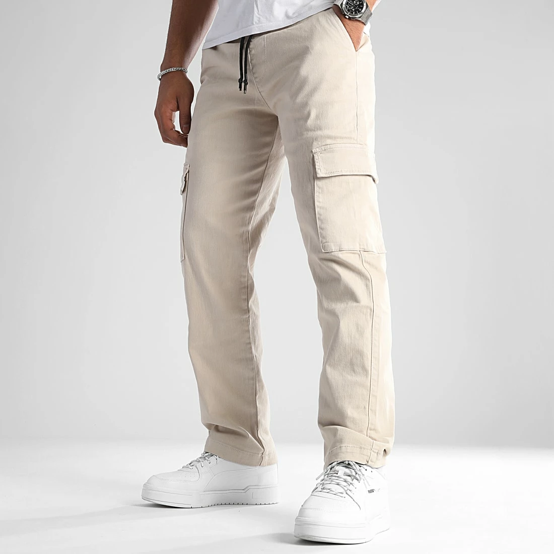 Sortie 😀 Pantalon Cargo Large Avec Poches 0096 Beige de LBO 🥰 3 Sortie 😀 Pantalon Cargo Large Avec Poches 0096 Beige de LBO 🥰