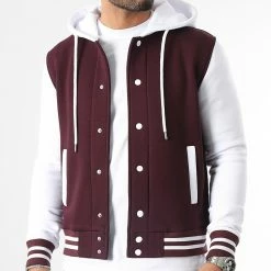 Coupon ✨ Veste Teddy A Capuche 2556 Bordeaux Blanc de LBO ✔️ -France LBO Soldes Boutique lbo 333076 SHALBO 2556 20221123T085530 03