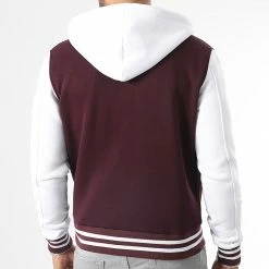 Coupon ✨ Veste Teddy A Capuche 2556 Bordeaux Blanc de LBO ✔️ -France LBO Soldes Boutique lbo 333076 SHALBO 2556 20221123T085531 04