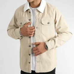 Sortie 👍 Surchemise En Jean Interieur Mouton 2529 Beige de LBO ⭐ -France LBO Soldes Boutique lbo 333895 SHALBO 2529 20221028T155126 03