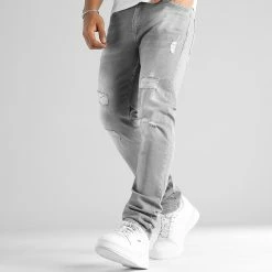 Vente flash 👍 Jean Regular Fit Avec Destroy 2674 Denim Gris Clair de LBO 👍 -France LBO Soldes Boutique lbo 333911 SHALBO 2674 20221014T081847 02