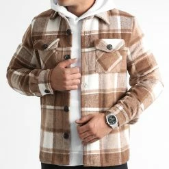 Sortie 🎉 Surchemise A Carreaux 0134 Camel Blanc de LBO 🎉 -France LBO Soldes Boutique lbo 334036 LBO 1070318 0134 20221007T153512 03