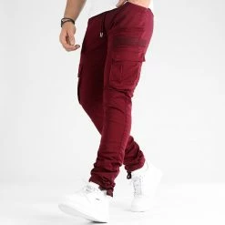 Promo ❤️ Pantalon Cargo 2772 Bordeaux de LBO 🥰