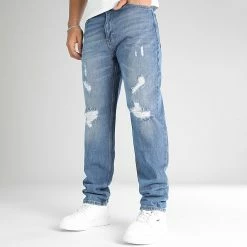 Vente flash 😍 Jean Relaxed Fit Avec Destroy 2781 Bleu Medium Denim de LBO 💯