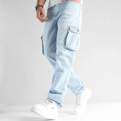 Meilleure vente 🛒 Jean Relaxed Fit Avec Poches Cargo 2787 Bleu Denim Wash de LBO 🥰 -France LBO Soldes Boutique lbo 339280 SHALBO 2787 20221117T153232 03