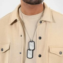 Budget 🥰 Collier Double Plaque Militaire Argenté de LBO ❤️