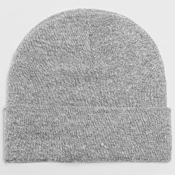 Nouveau 🛒 Bonnet Mailles Fines Avec Revers Gris Clair de LBO 🤩