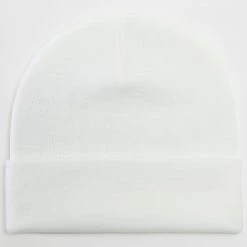 Meilleure affaire 🧨 Bonnet Mailles Fines Avec Revers Blanc de LBO 😀