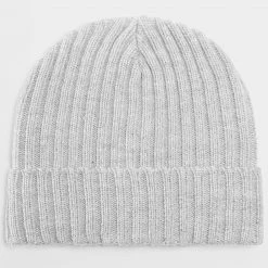 Grosses soldes ✨ Bonnet Mailles Chunky Avec Revers Gris Clair de LBO ⭐