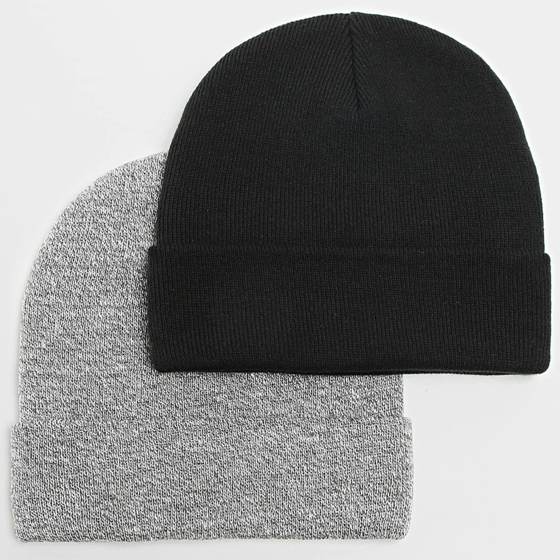 Le moins cher ✔️ Lot de 2 Bonnets Mailles Fines Avec Revers Noir Gris de LBO 😍 3 Le moins cher ✔️ Lot de 2 Bonnets Mailles Fines Avec Revers Noir Gris de LBO 😍