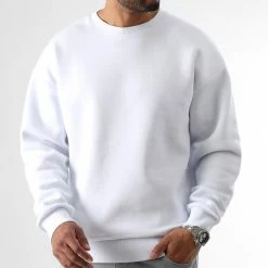 Promo ✔️ Sweat Crewneck Oversize Large 2631 Blanc de LBO 😉