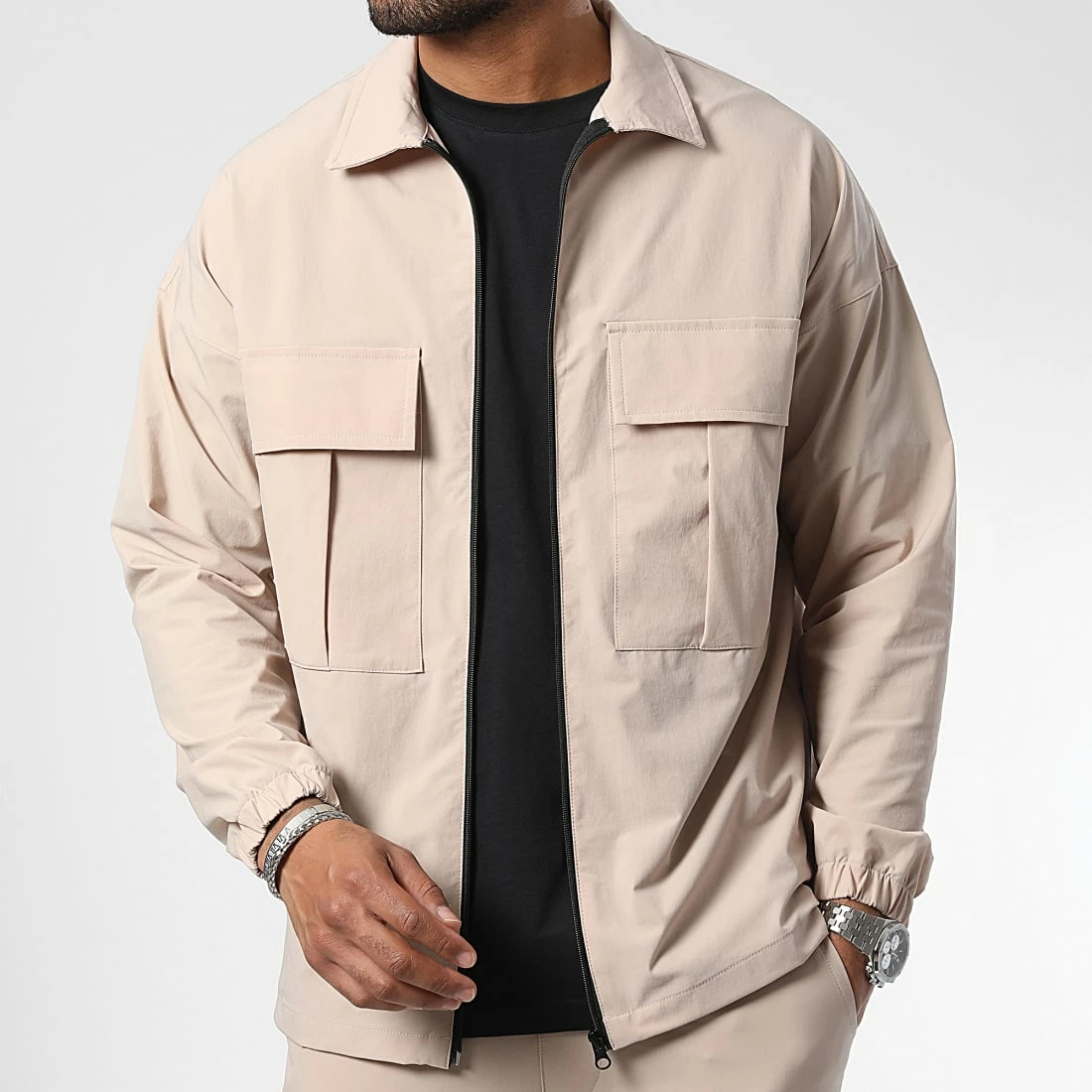 Grosses soldes ✔️ Ensemble Veste Zippée Et Pantalon Cargo 10701336 Beige de LBO 🧨 5 Grosses soldes ✔️ Ensemble Veste Zippée Et Pantalon Cargo 10701336 Beige de LBO 🧨 – Image 3