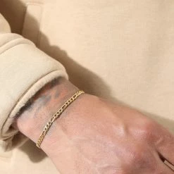 Remise 👏 Bracelet Maille Figaro 3.5mm Doré de LBO 🤩