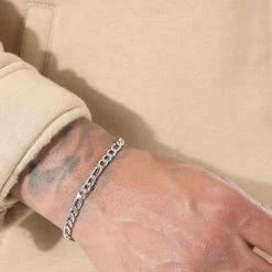 Budget ❤️ Bracelet Maille Figaro 5.5mm Argenté de LBO 🛒