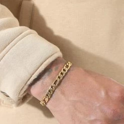 Bon marché 👍 Bracelet Maille Figaro 7.5mm Doré de LBO 🥰